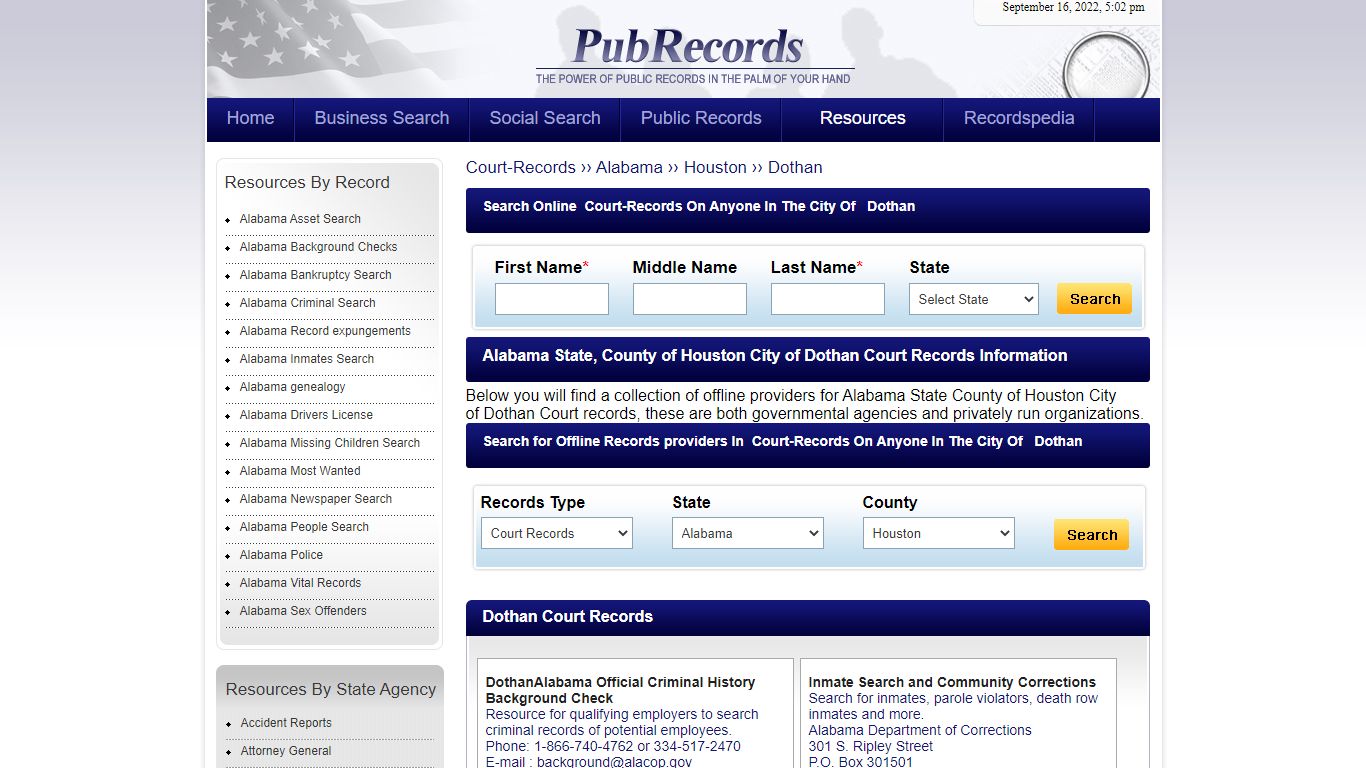 Dothan, Houston County, Alabama Court Records - Pubrecords.com